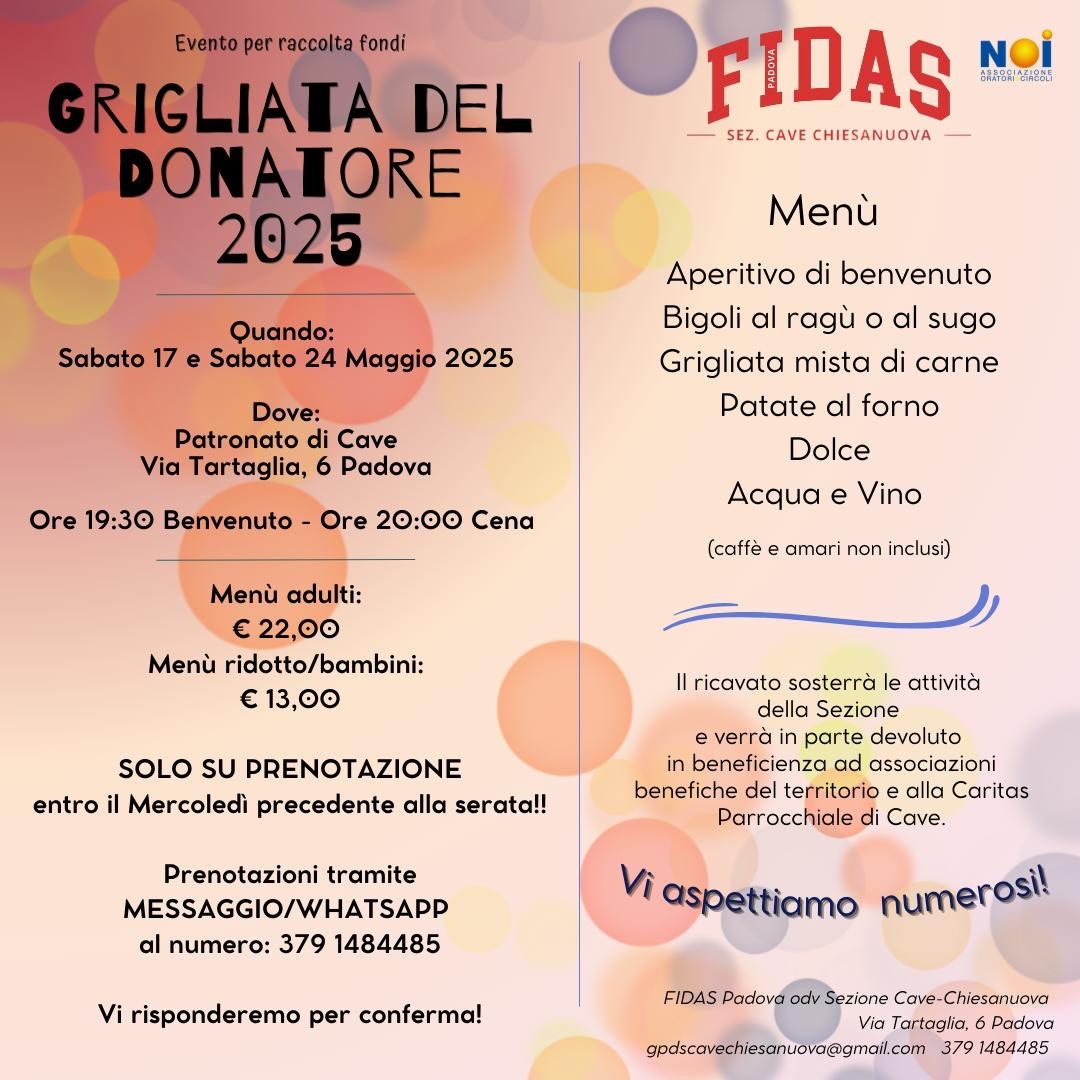 Grigliata del Donatore 2025_Sezione Cave-Chiesanuova